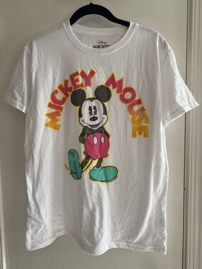 Disney White Mickey Mouse Graphic Tee Size L